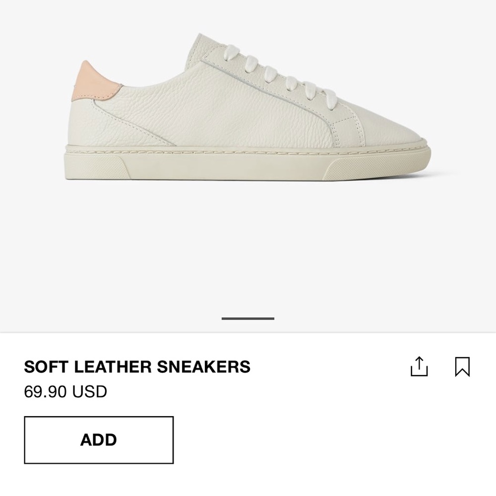 SOLD🎉🎉BNWT ZARA leather sneakers size 8
